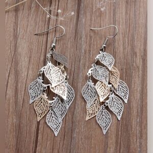 Elegant Silver and Gold Leaf Earrings